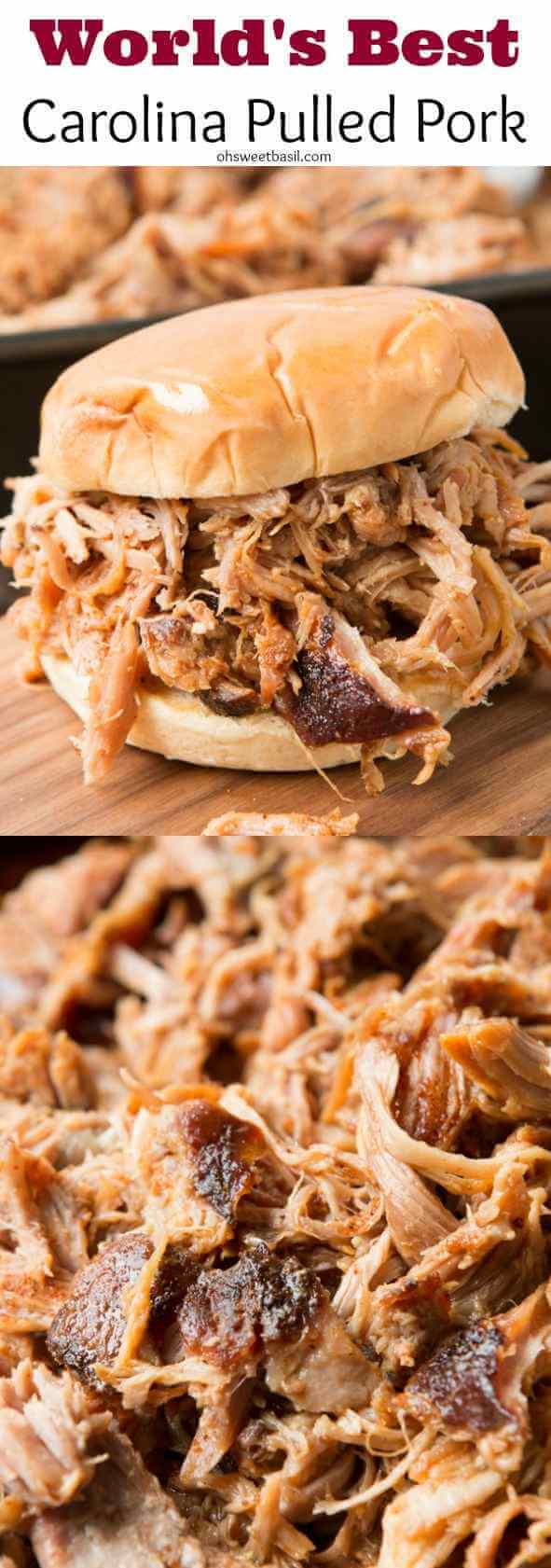 Hands down, world's best pulled pork, the easy secrets to make it and it's all done in the oven! ohsweetbasil.com